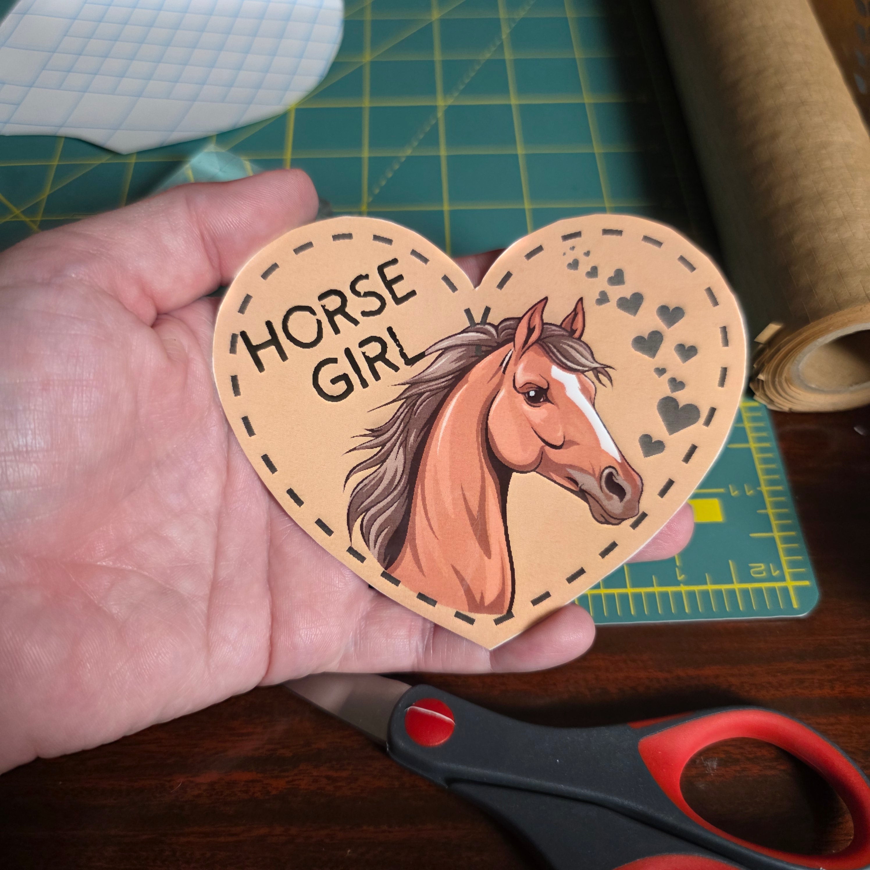 Horse Girl 4 inch sticker. Medium size.