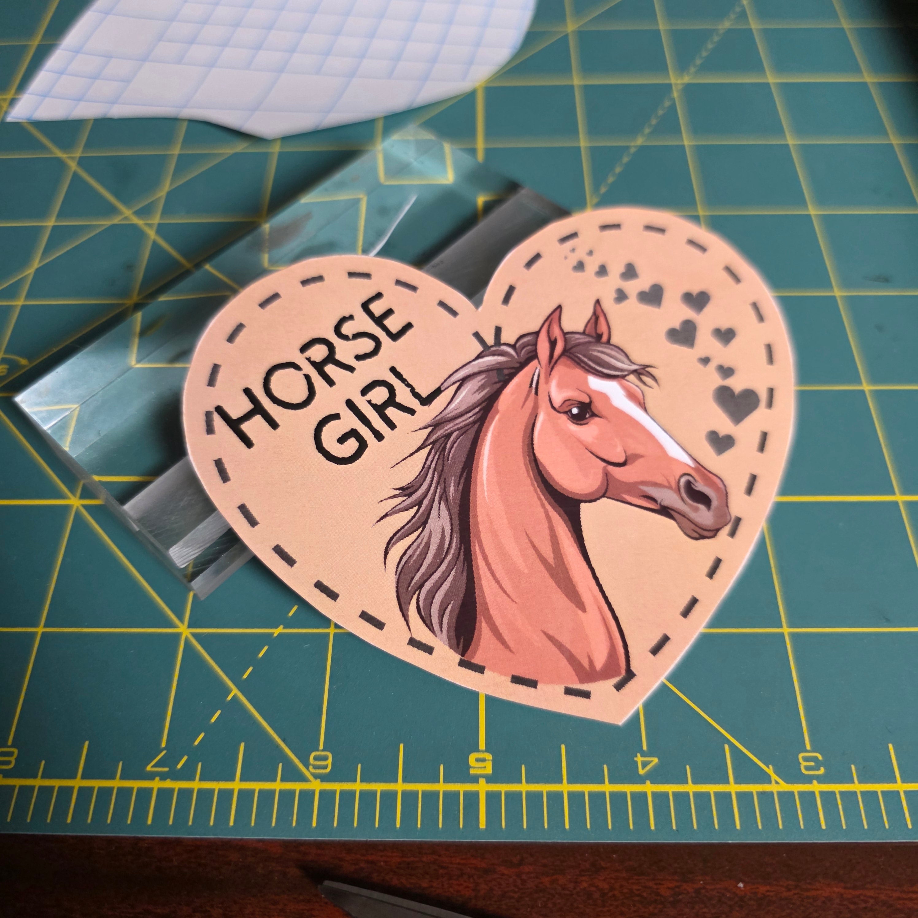Horse Girl 4 inch sticker. Medium size.