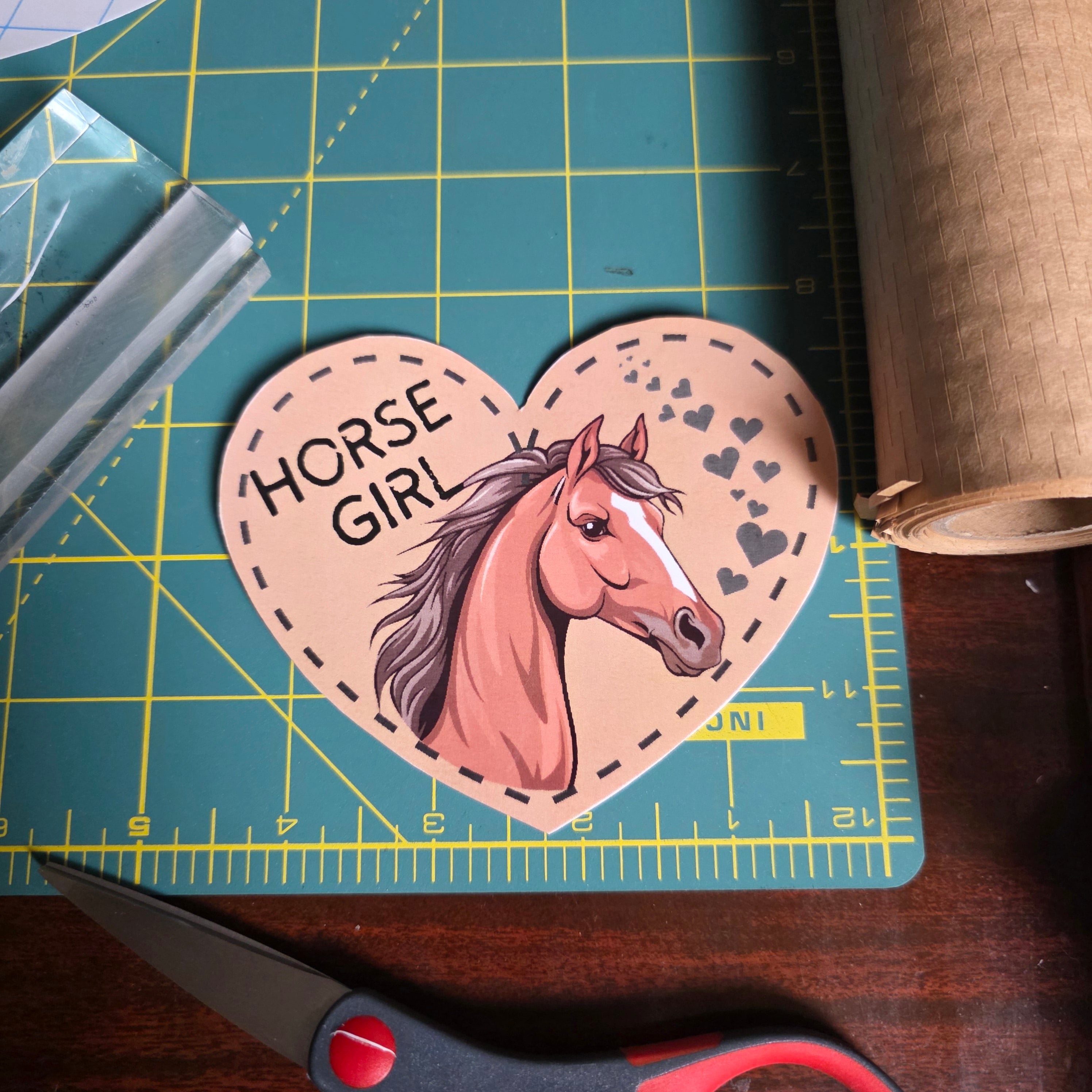 Horse Girl 4 inch sticker. Medium size.